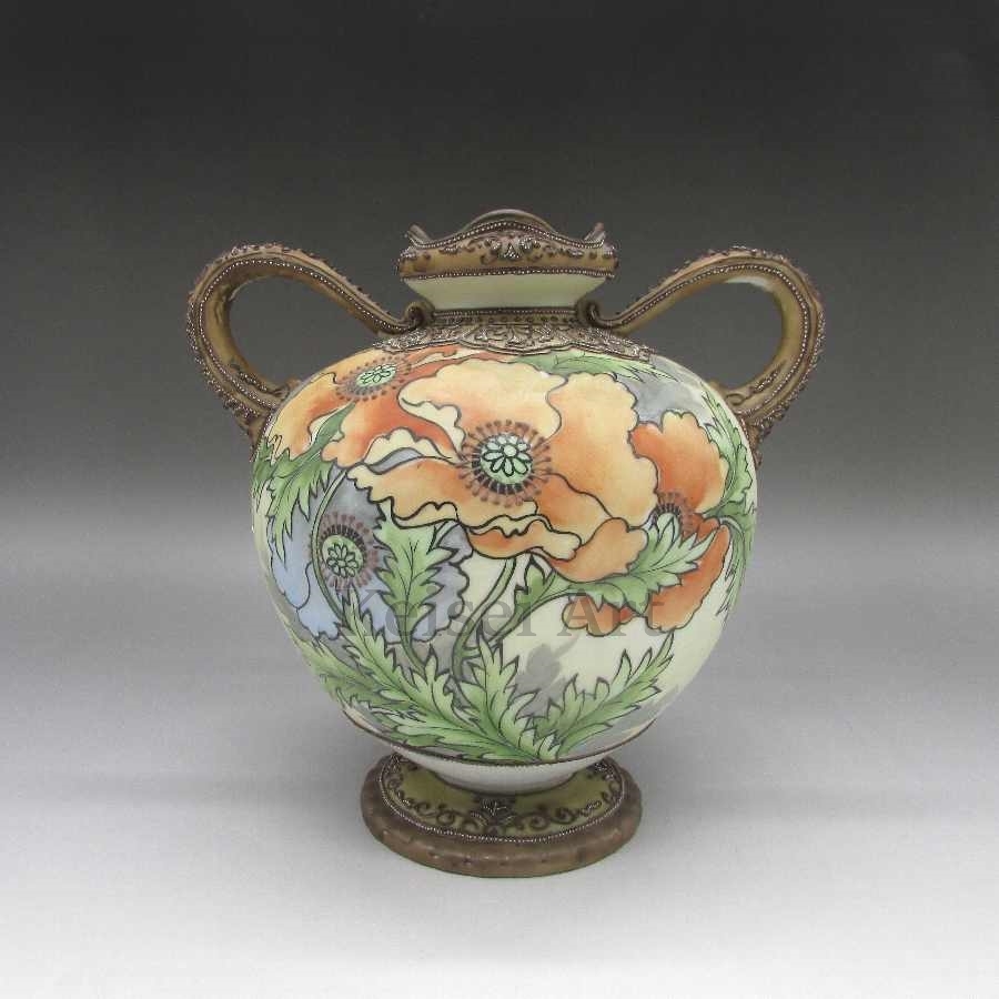 オールドノリタケ 芥子花文盛上花瓶 1911年頃-1921年頃 U1563