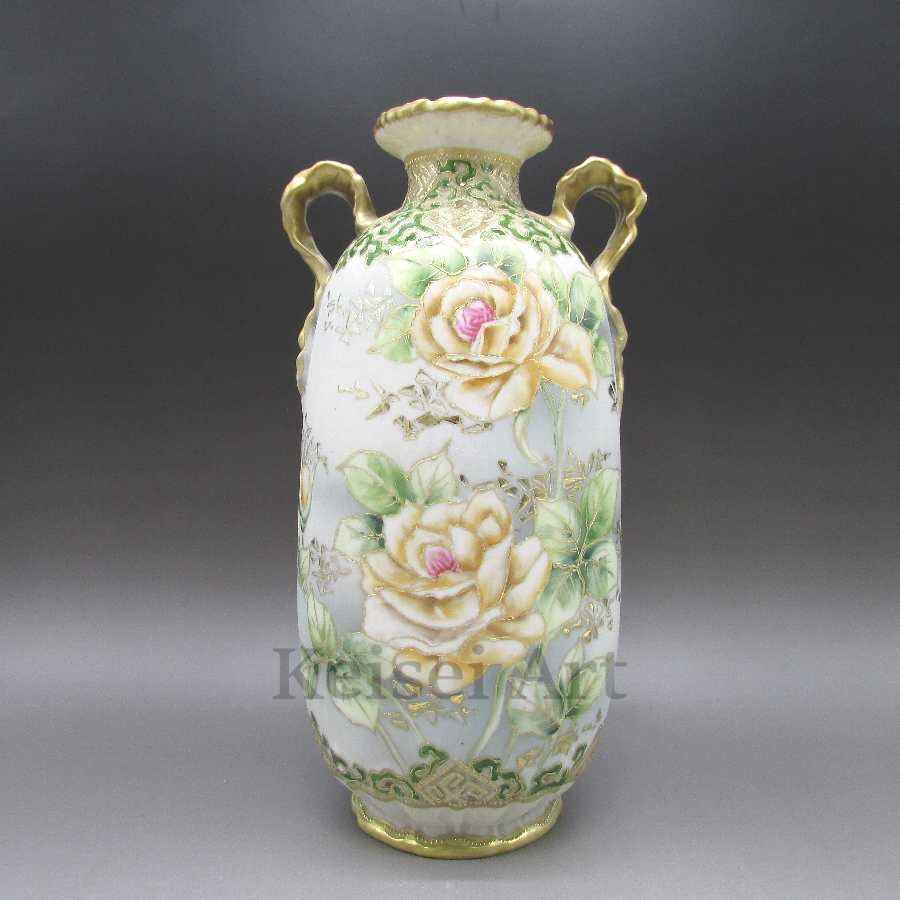 オールドノリタケ 薔薇文花瓶一対 1906年頃-1925年頃 U5326_画像8