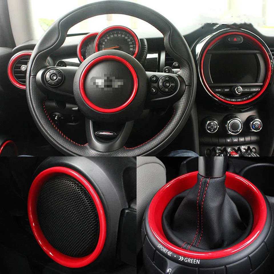 デザイン性UP♪ BMW MINI インテリアパネル カバー レッド ミニ F55 ワン クーパー クーパーD クーパーSD クーパーS セブン