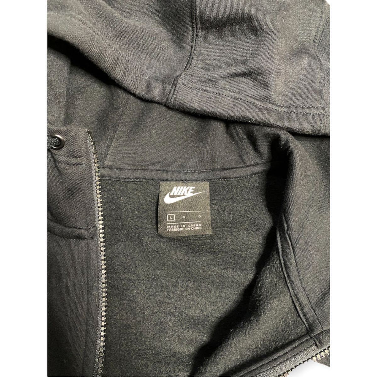 中古◆ナイキ JUST DO ITスウェットセットアップL黒◆NIKE 裏起毛上下セット_画像5