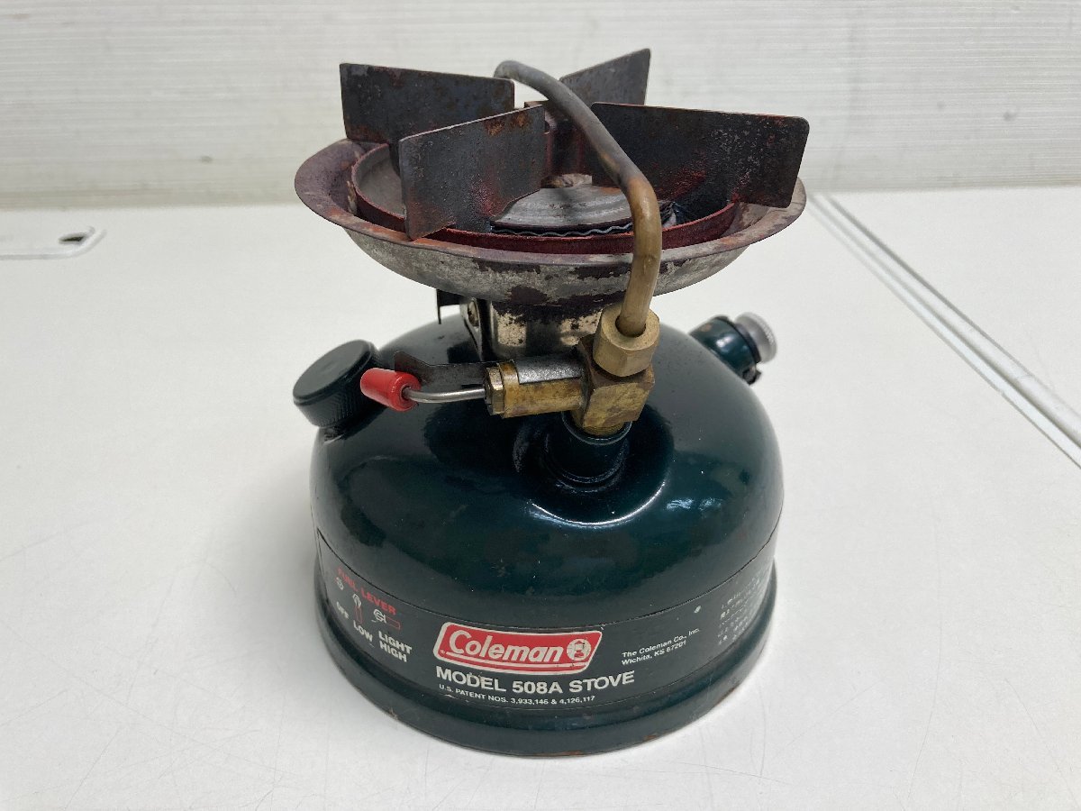 【★32-5262】■中古■Coleman 508A Stove シングルストーブ　1993年製　ヒートアタッチメント付　ポンプチェック済（7782）_画像3