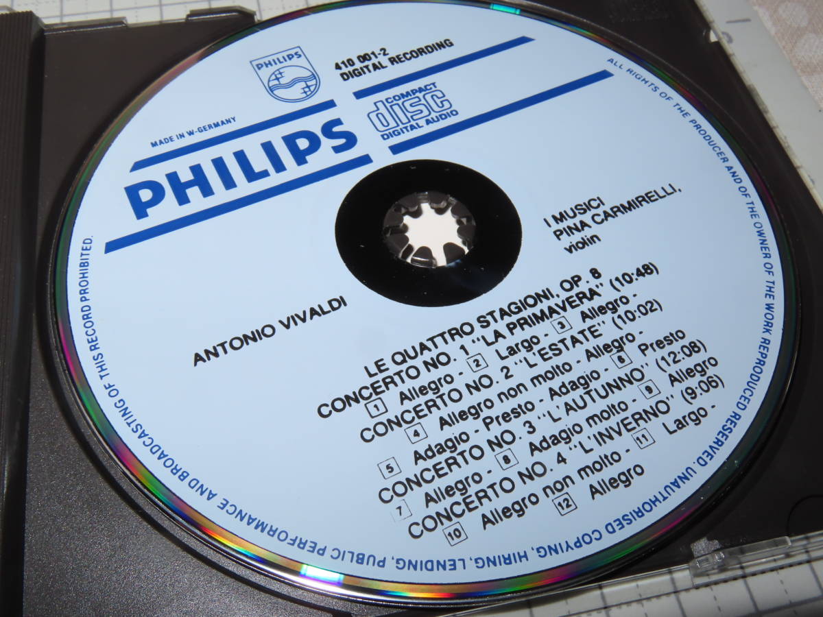 ネコポス可 旧規格盤 西独初期盤 PHILIPS 410 001-2 ヴィヴァルディ：協奏曲集「四季」 コレクター放出品 CD_画像5