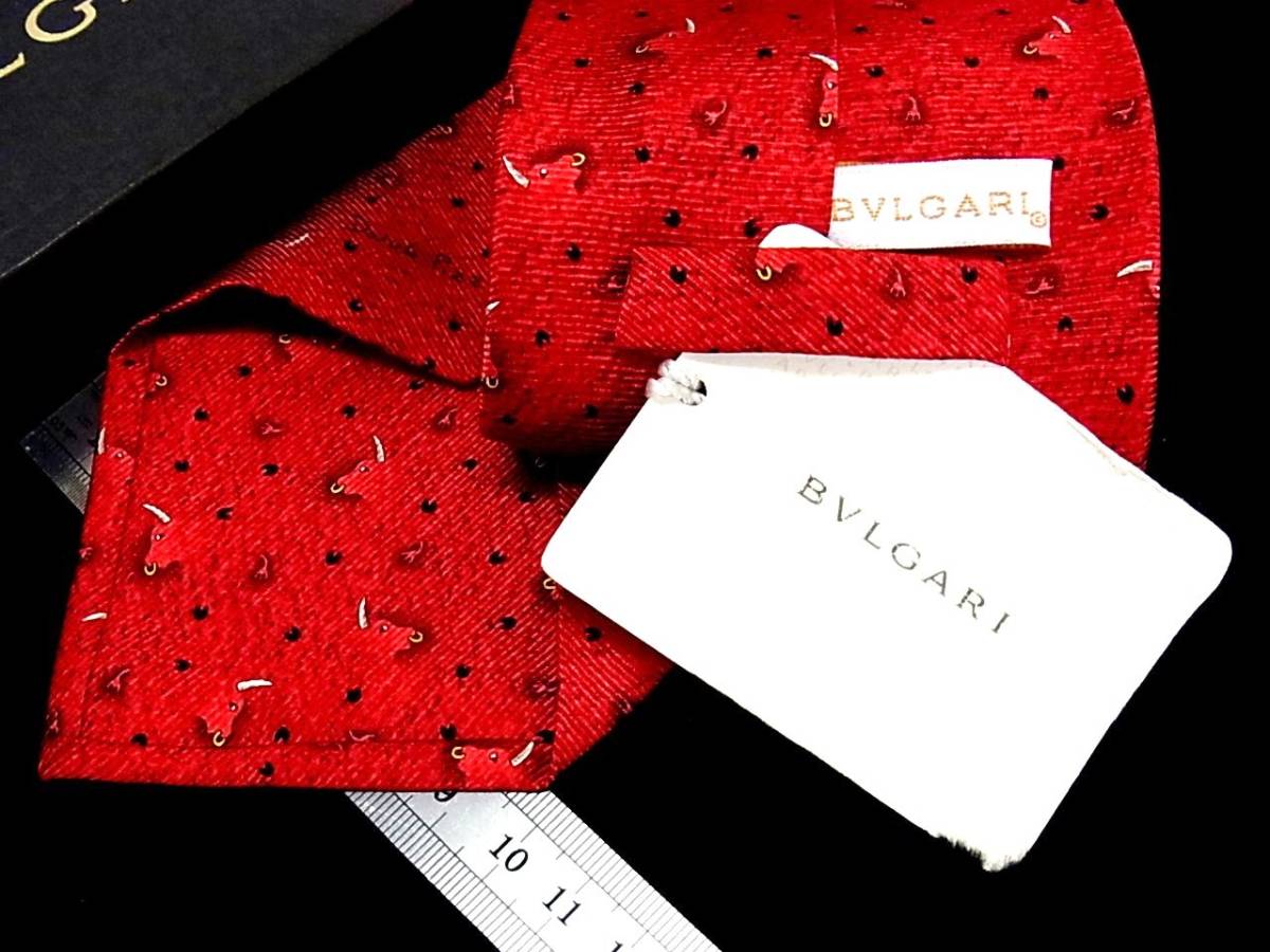 *:.*:【新品N】8440 【BVLGARI】ブルガリ ～牛 世界限定モデル・激レア入手困難～「最高級セッテピエゲ」 ネクタイ_画像2