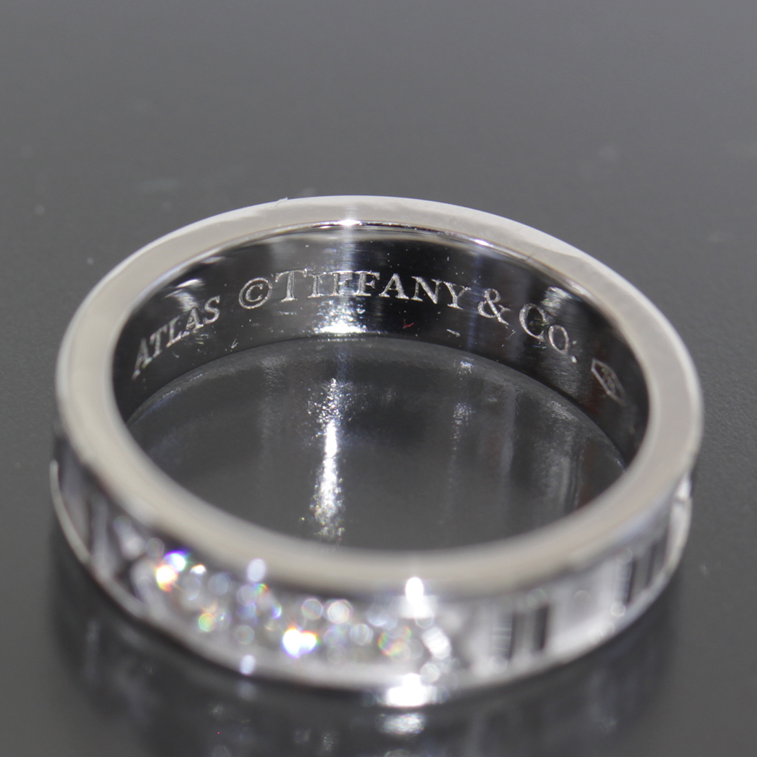  Tiffany Atlas diamond 3P ring 6.5 number K18WG box attaching ring * new goods finish settled TIFFANY&Co. 5423A