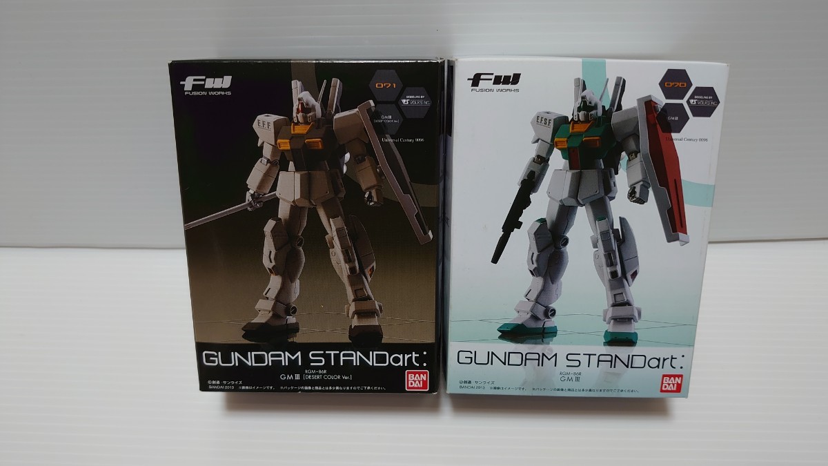 FW GUNDAM STANDart: ジム3 GMⅢ ガンダム スタンドアート 2種 デザートカラー 未開封品の画像1