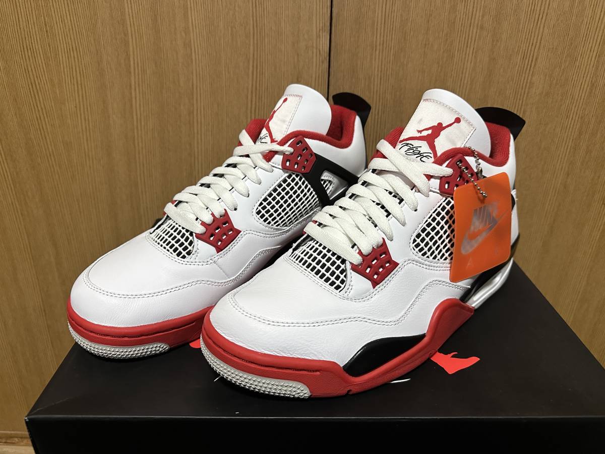 送料無料 正規 Nike air Jordan 4 Retro 27.5cm ナイキ エアジョーダン Fire red white black 2020 DC7770-160_画像1