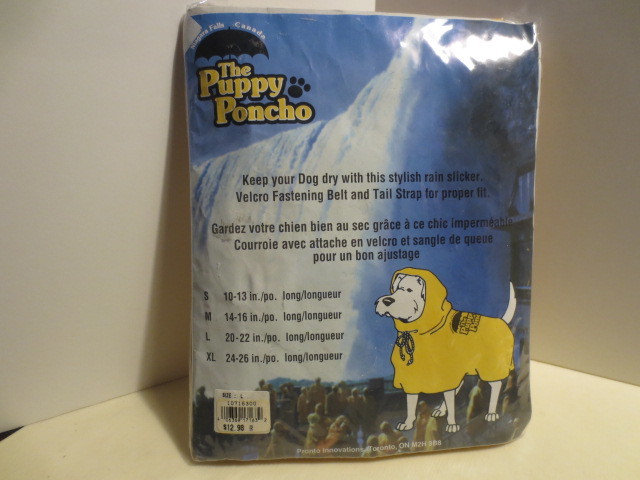 ゆうパケット発送 海外製 the puppy poncho 犬用レインコート ２０－２２インチ Lサイズ 未使用品の画像2