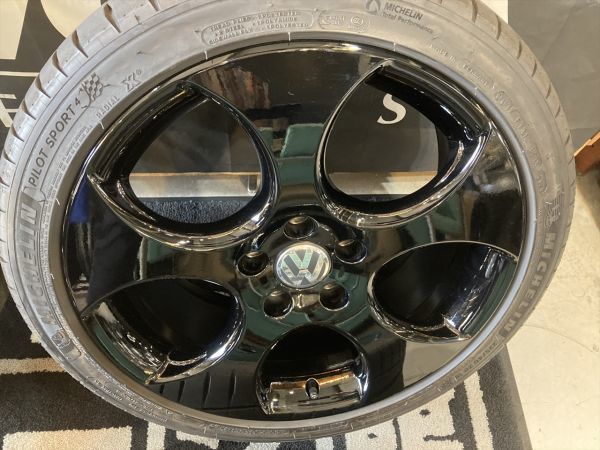 ◆状態良好!! フォルクスワーゲン ゴルフ6 GTI 純正 18×7.5J+51 112/5H ブラック VW 1KO 601 025 BA ヴァリアント/プラス/ジェッタ他_画像3