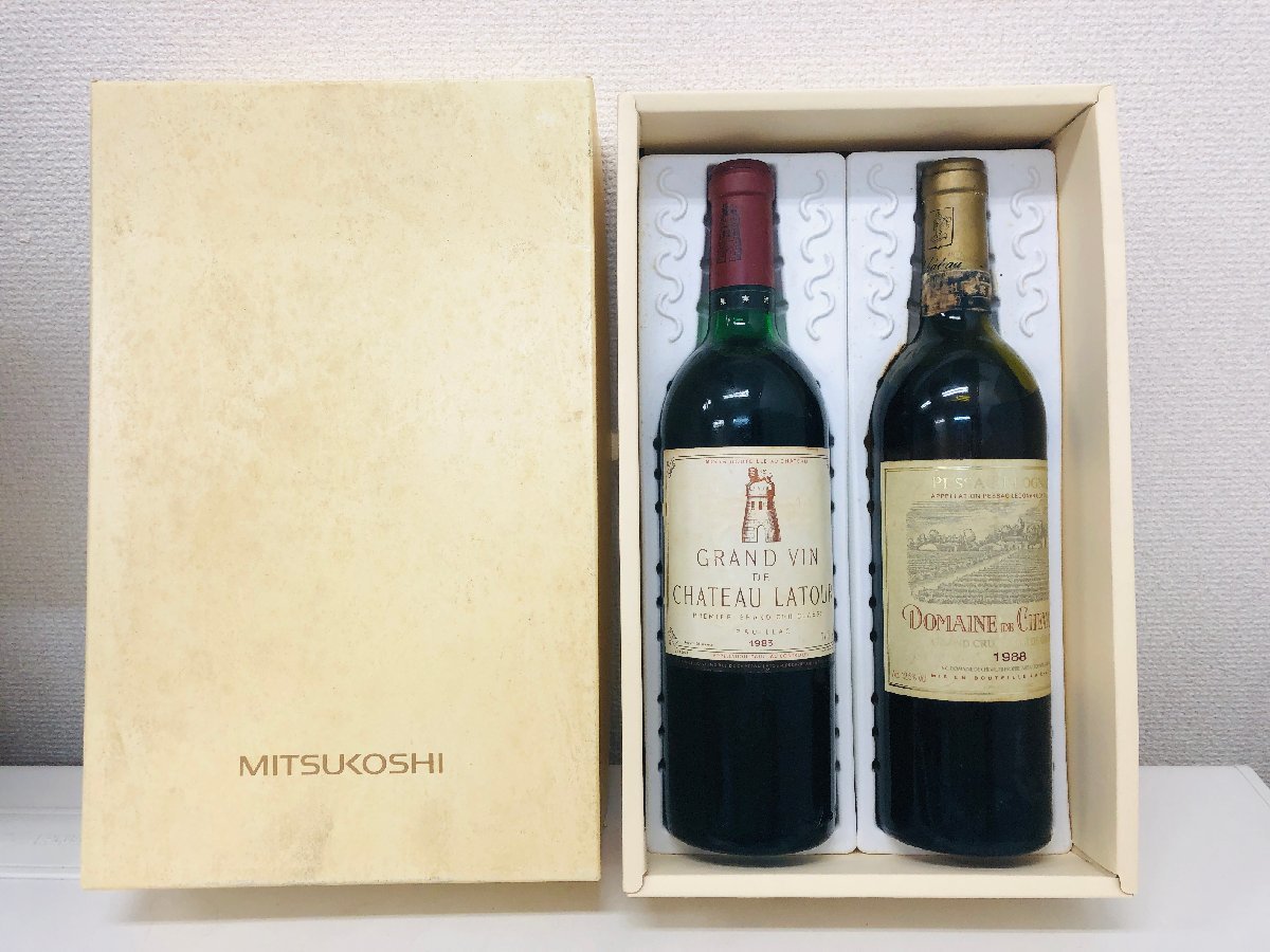 【M０５】GRAND VIN CHATEAU LATOUR グラン ヴィン シャトー ラトゥ―ル 1983,DOMAINE DE CHEVALIER 1988 750ml 2本 まとめて 果実酒_画像1