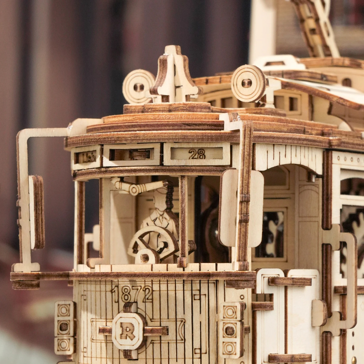 木製 3D 立体パズル 模型 キット クラッシックシティ トレイン パズル 電車 趣味 大人 知育 玩具 インテリア 装飾_画像6