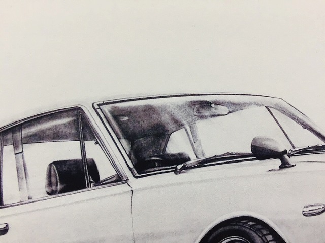  Nissan NISSAN Skyline ( Hakosuka ) GTR 2 door [ pencil sketch ] famous car old car illustration A4 size amount attaching autographed 