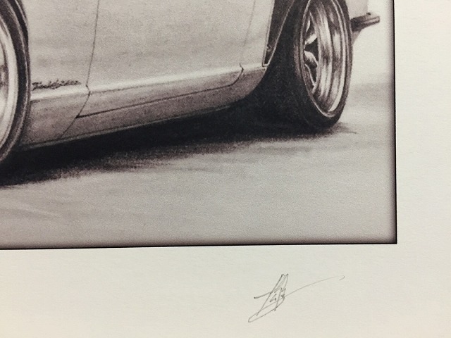  Nissan NISSAN Fairlady 240ZG front [ pencil sketch ] famous car old car illustration A4 size amount attaching autographed 