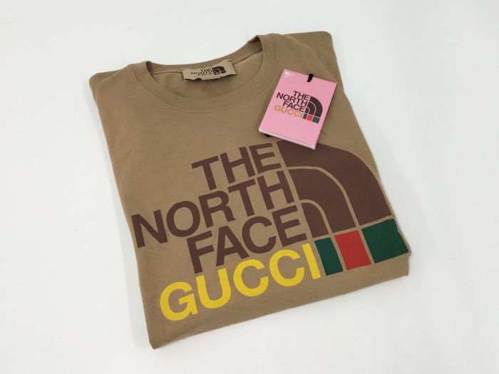 【中古】GUCCI THE NORTH FACEコラボレーション Tシャツ コットン ベージュ 表記サイズXXS 615044_画像8