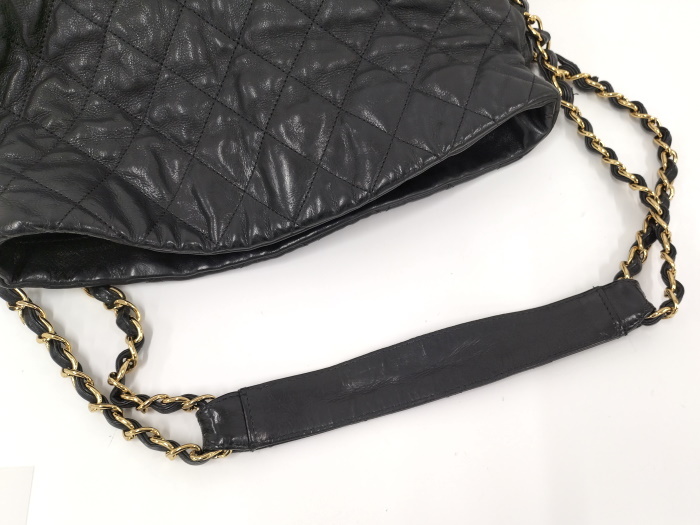 【中古】CHANEL チェーン ショルダーバッグ レザー ブラック_画像5