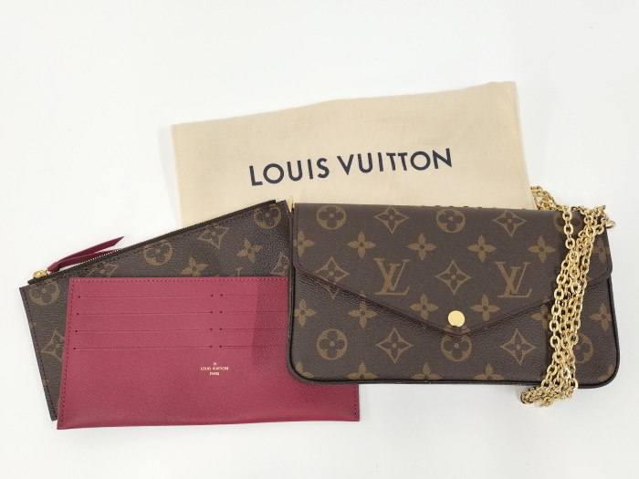 【中古】LOUIS VUITTON ポシェット フェリシー 二つ折り長財布 チェーンウォレット モノグラム M61276_画像10