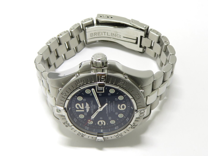 [ б/у ]BREITLING Super Ocean мужские наручные часы самозаводящиеся часы SS голубой циферблат A17360