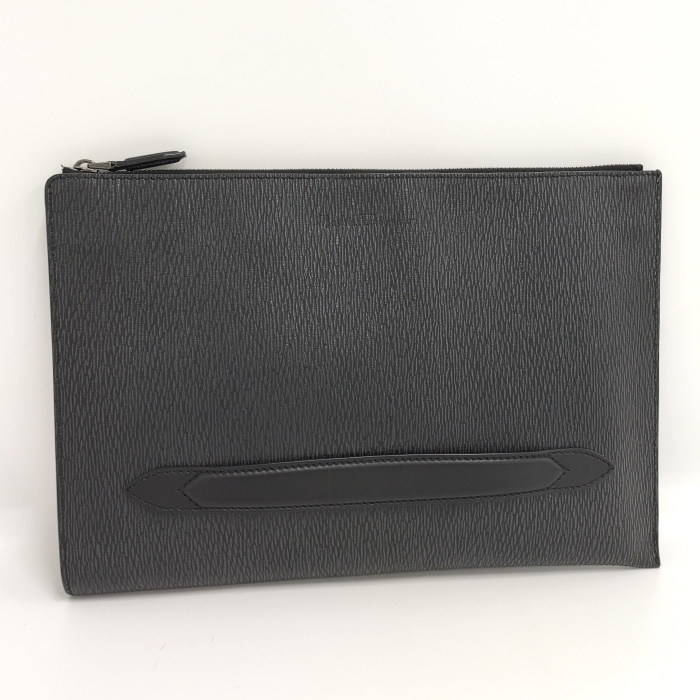 【中古】Salvatore Ferragamo クラッチバッグ レザー ブラック 24 0480_画像1