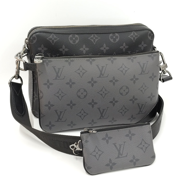 【中古】LOUIS VUITTON トリオ メッセンジャー ショルダーバッグ モノグラム エクリプス M69443