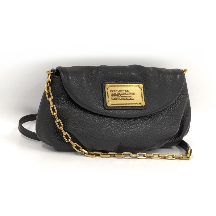 【中古】MARC JACOBS ショルダーバッグ レザー ブラック