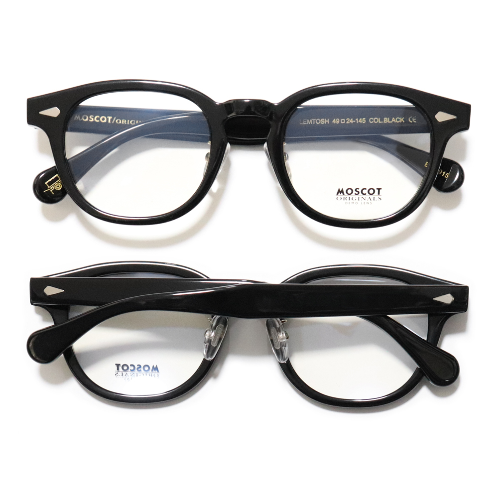 新品未使用☆MOSCOT モスコット LEMTOSH レムトッシュ クリングスパッド鼻当て付き 眼鏡 メガネ Black ブラック 49-24 ジョニーデップ愛用_画像2