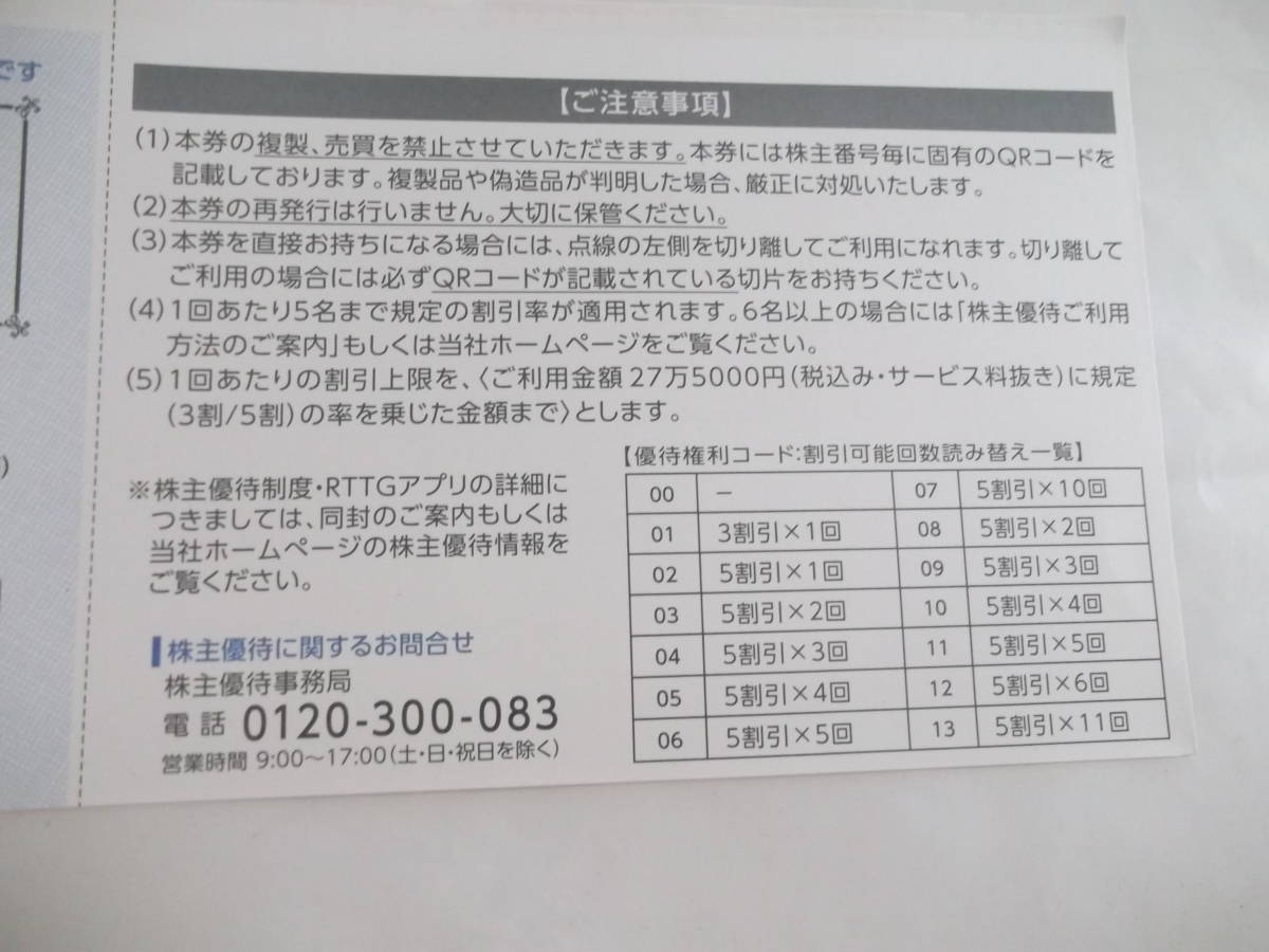 リゾートトラスト 株主優待3割引券　_画像3
