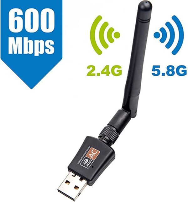 USB2.0 WIFI 600Mbs Wi-Fi 無線LAN アンテナ Windows10/8/7/Vista/Mac /XP5G/433+2.4G/150Mbps_画像1