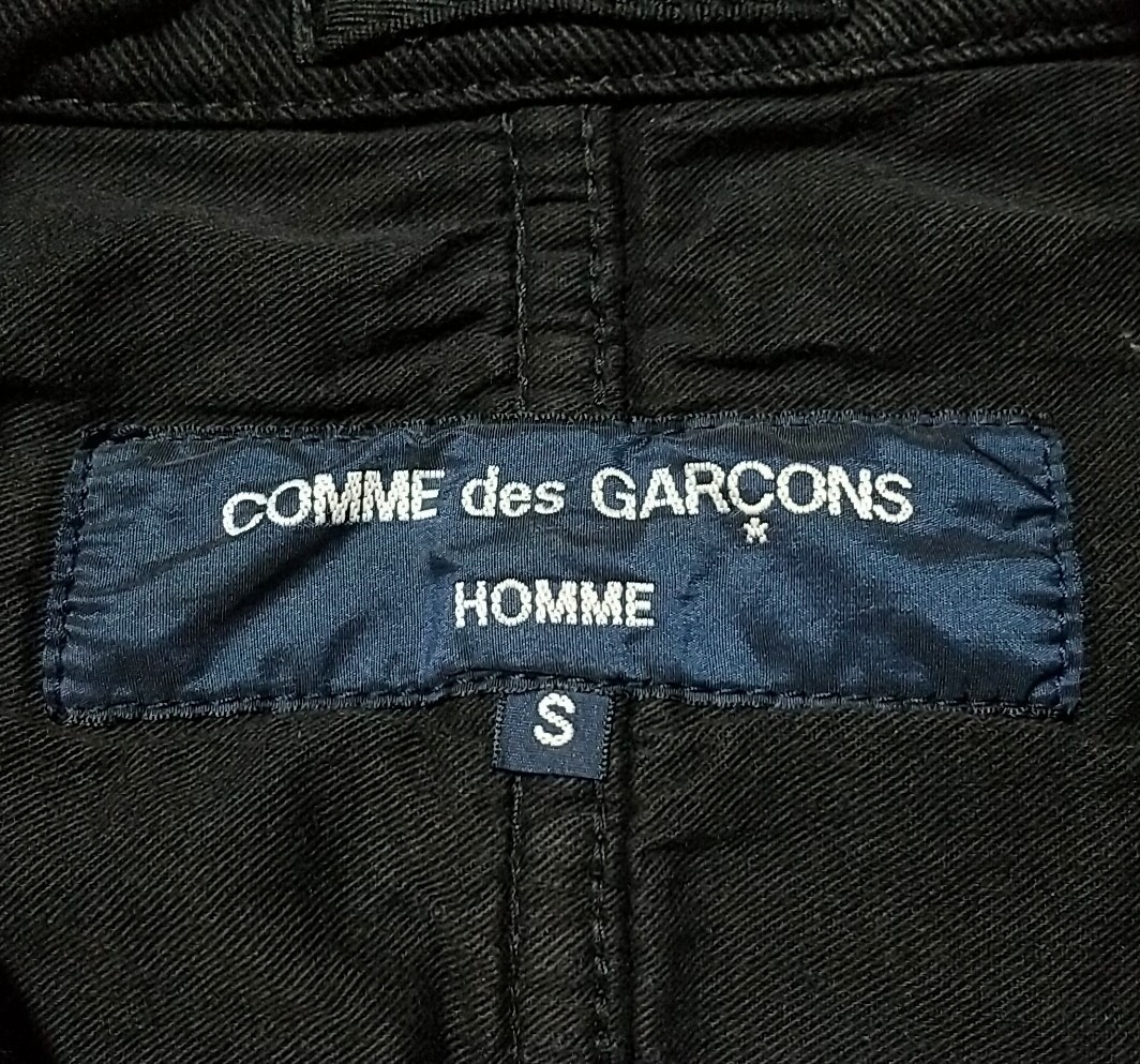 COMME des GARCONS HOMME コムデギャルソンオム テーラードジャケット ブラック 黒 S カバーオール ワークジャケット コットン 07AW