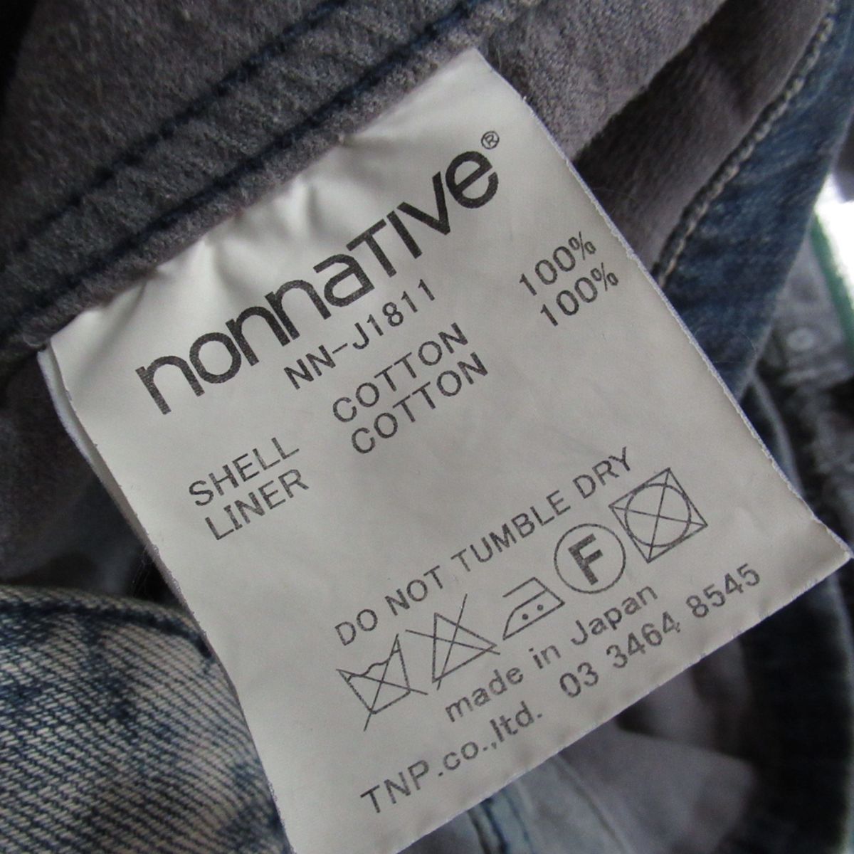 nonnative デニム カバーオール ワーク ジャケット 0 ビンテージ ノンネイティブ ブルー メンズ ブルゾン Mサイズ