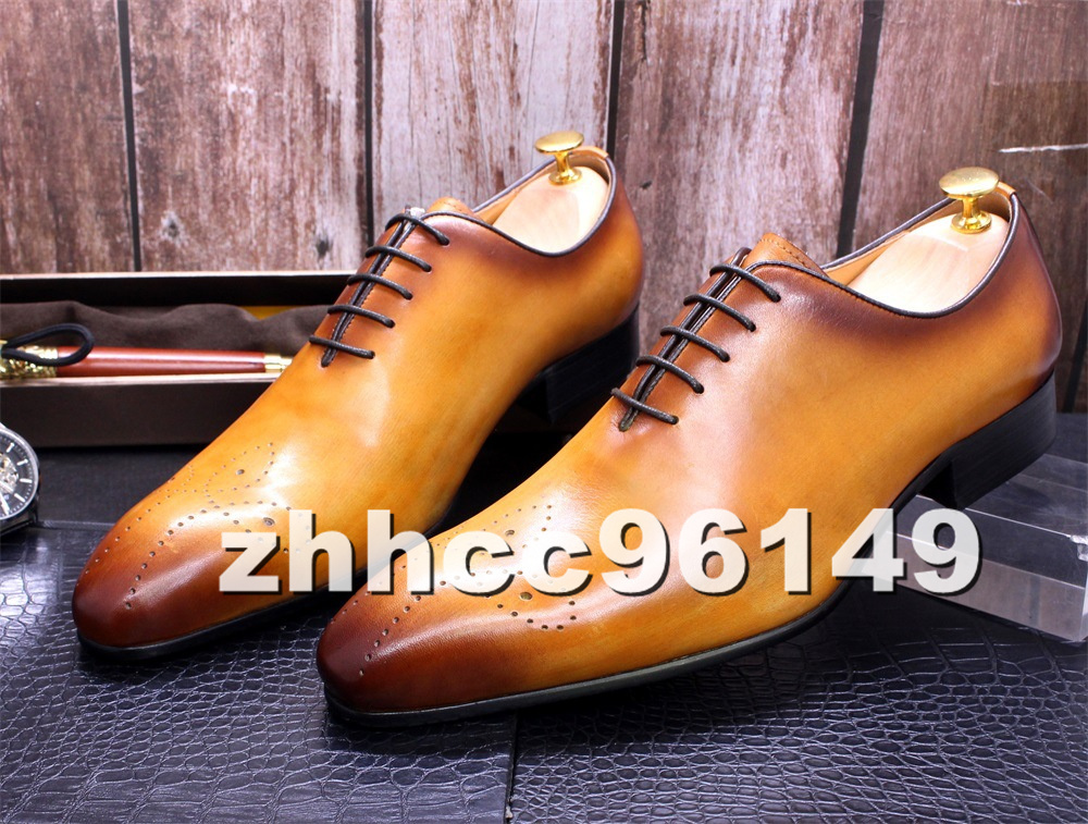 ■稀少品■職人手作り 最高級 皮靴 メンズ レザーシューズ ビジネスシューズ 紳士靴 本革 牛革 革靴 通勤 男性 プレゼント サイズ選択可