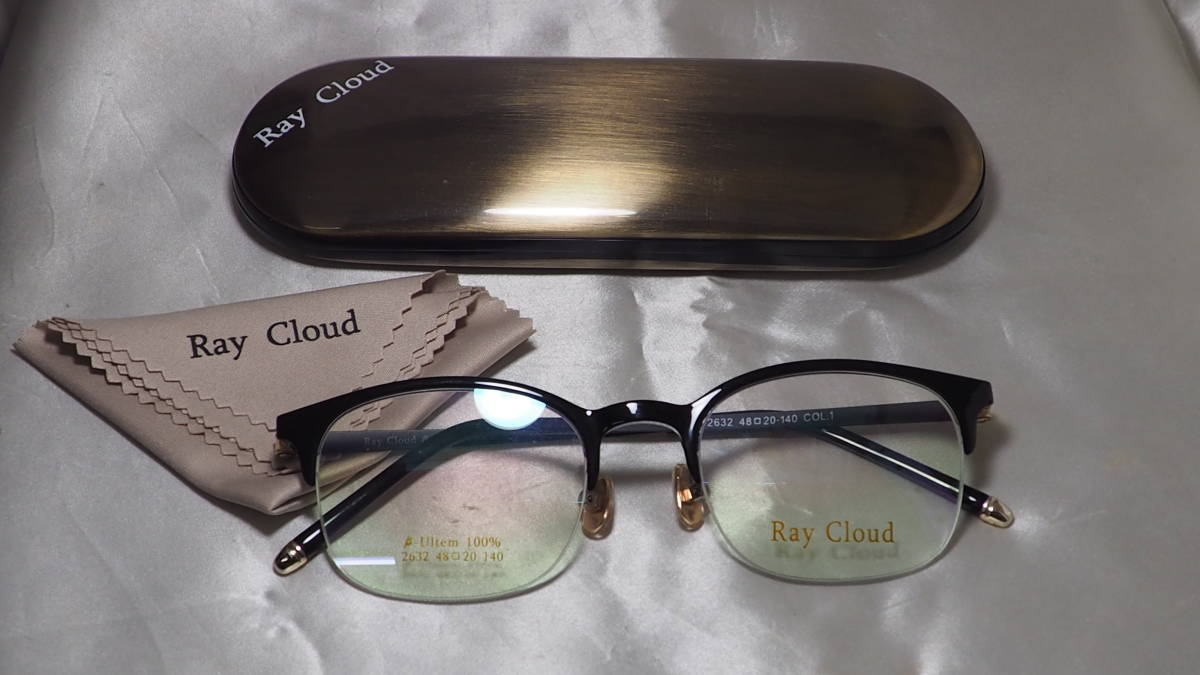 *未使用 Ray Cloud 2632 メガネフレーム B-Ultem 100% サイズ48 ナイロール ブラック