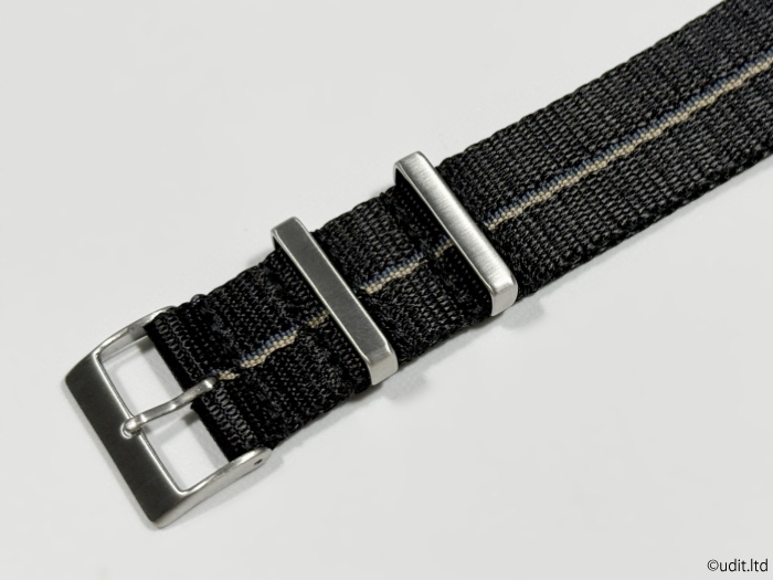  rug width :22mm gloss having . high quality NATO strap black blue / beige stripe wristwatch belt fabric for watch band DD