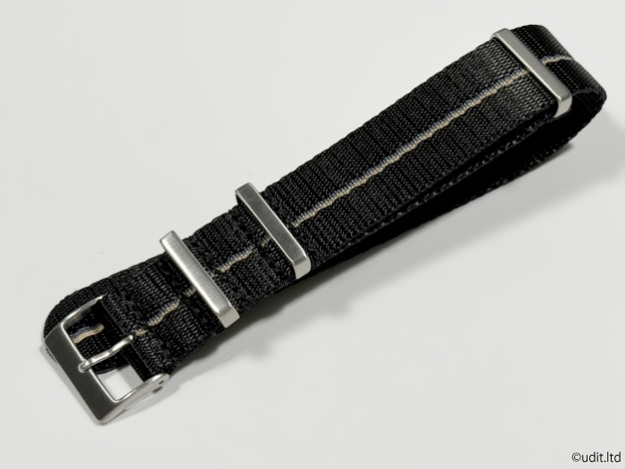  rug width :22mm gloss having . high quality NATO strap black blue / beige stripe wristwatch belt fabric for watch band DD