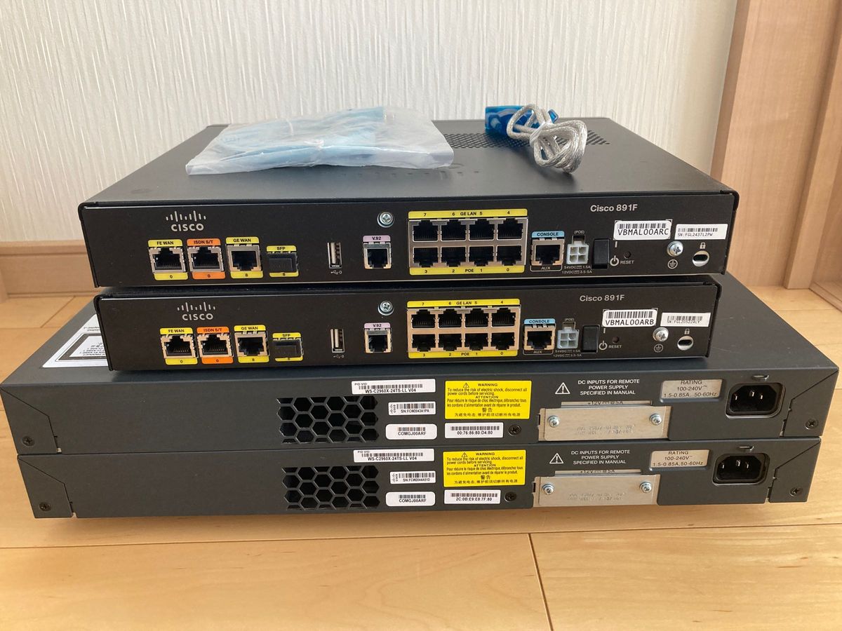 4台Cisco891FJ、Catalyst2960X