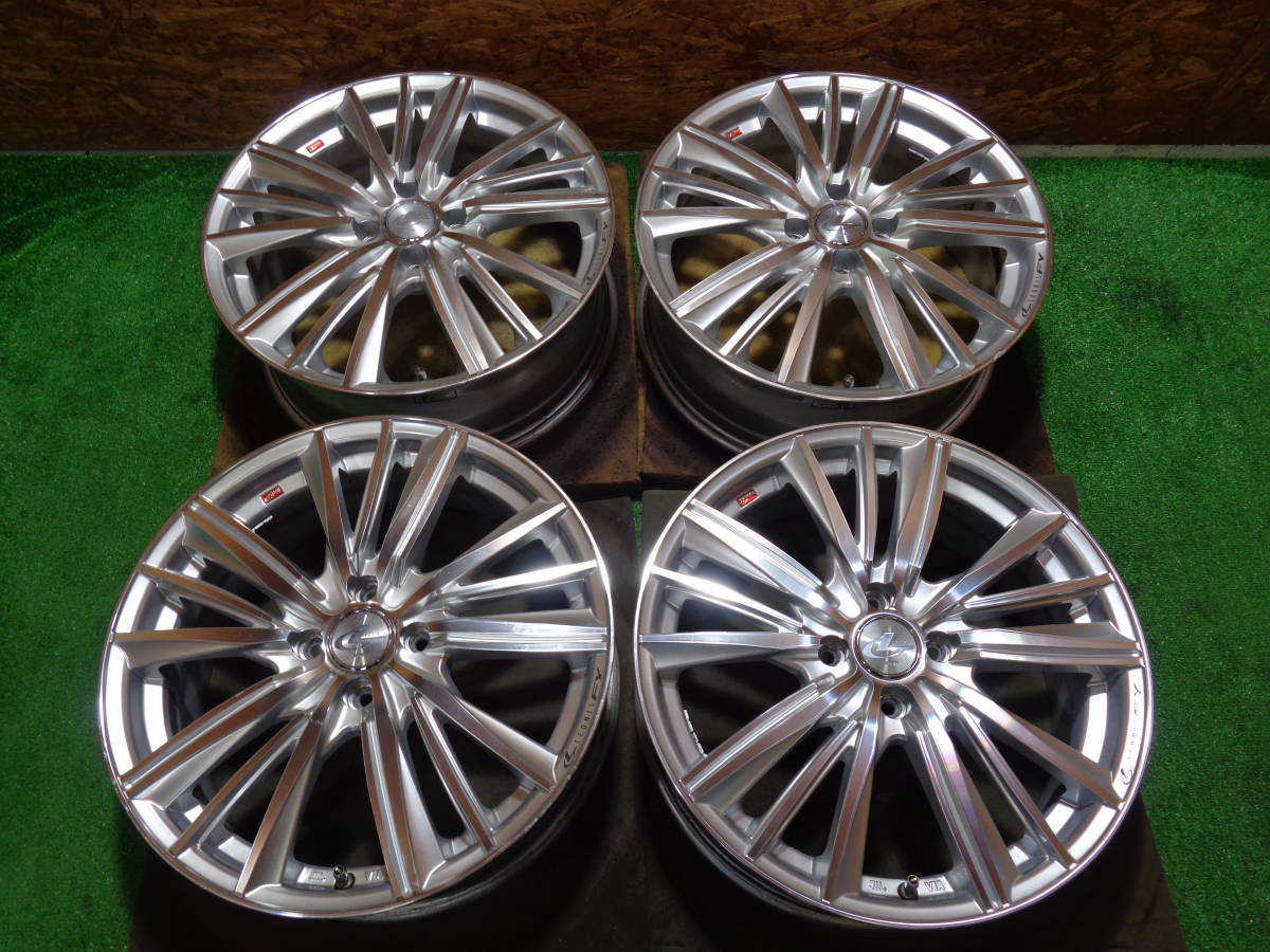 中古ホイール4本SET Weds LEONIS FY レオニス 17×6.5J 100/4 +50 17×6.5J 100/4 +42 前後インセット違い フィット スイフト 軽自動車 他_画像1