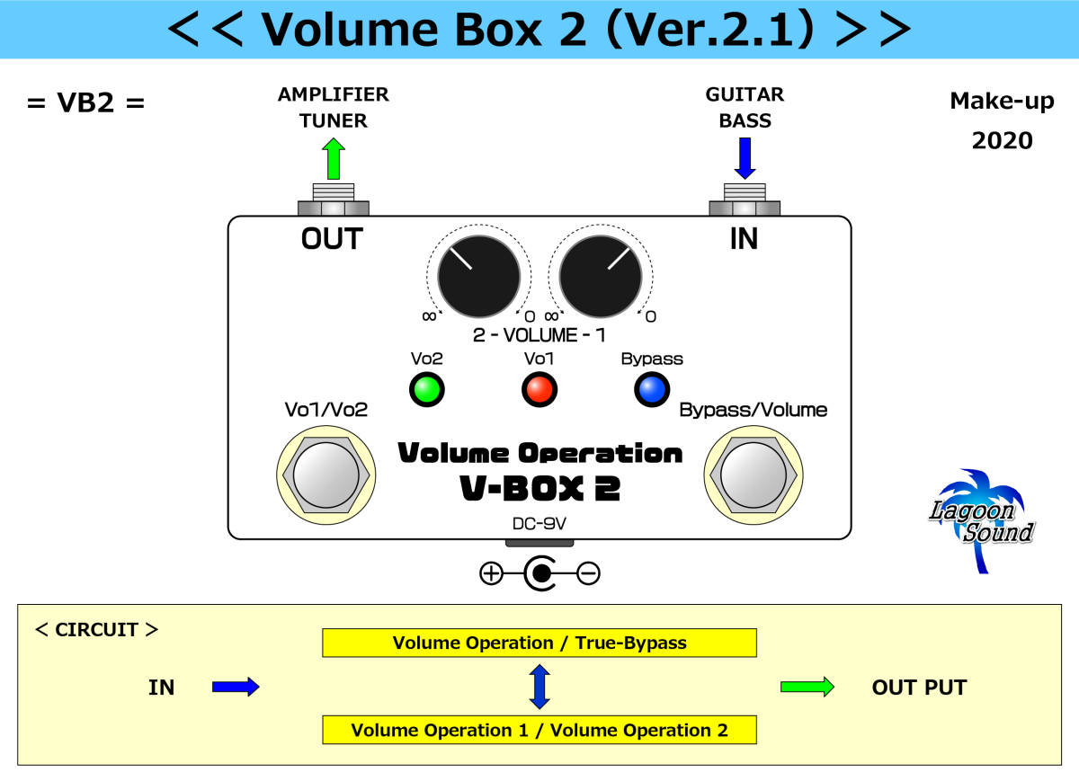 VB2]V-BOX2{ backing from Solo * mute . volume adjustment possibility }=Ver2.1=[ #VOLUME OPERATION / #TRUE-BYPASS : 2mode ] #LAGOONSOUND