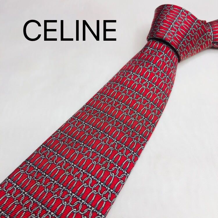 Celine Celine Necte High Brand Chain Red Luxury Silk 100%