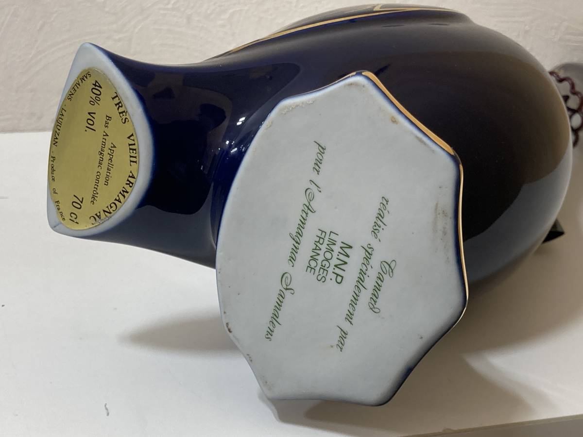 ☆　未開栓　SAMALENS サマランス グース 青 ブルー 陶器ボトル アルマニャック ブランデー 700ml 40% 　総重量約　1.2kg 古酒　管CFAR_画像8