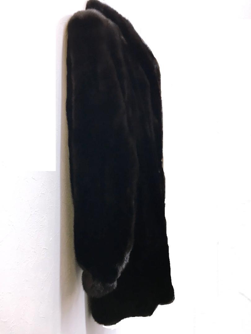 6539】サガミンク 毛皮 ハーフコート ブラック 黒 15号（L～LL）SAGA