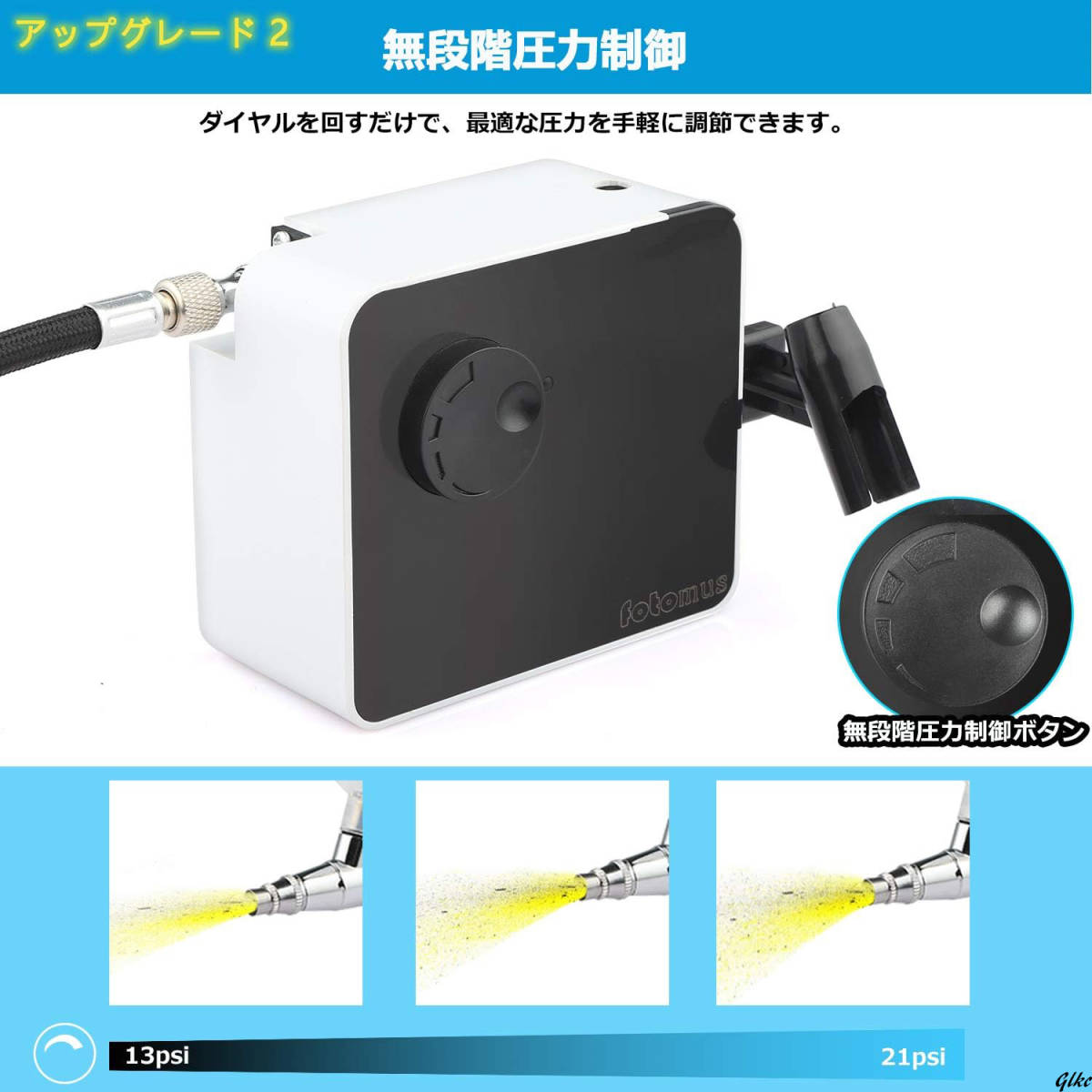 ホビー プラモデル サブ 塗装 エアブラシ ミニコンプレッサー セット 自動停止 20cc 40cc ダブルアクション 日本語説明書_画像8