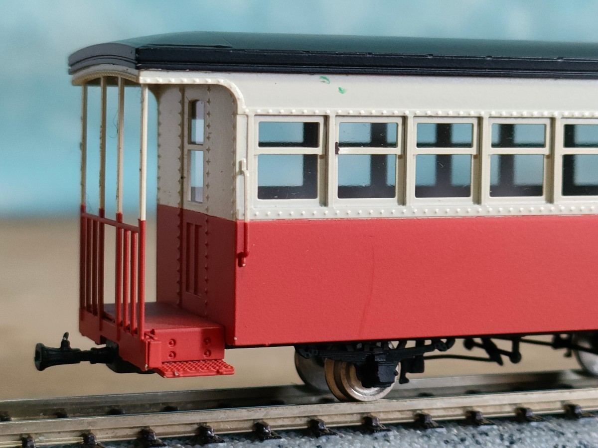 ワールド工芸 尾小屋鉄道 ハフ1 二軸客車 1/87 9mmナローゲージ 真鍮製塗装済み完成品 軽便鉄道の画像6