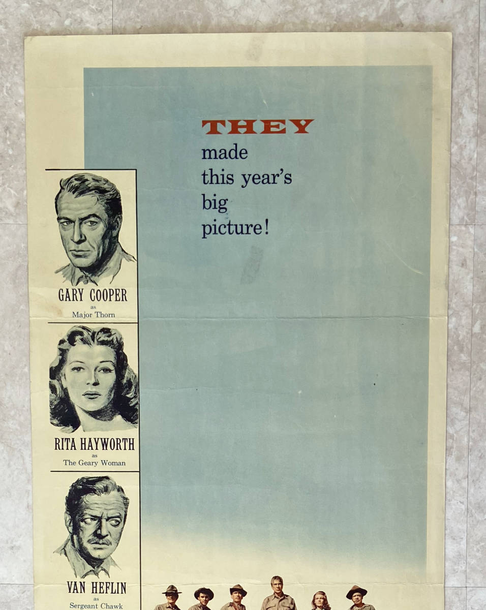 US版1shポスター『コルドラへの道/ They Came to Cordura 』(1959年) ゲイリー・クーパー、リタ・ヘイワース_画像2
