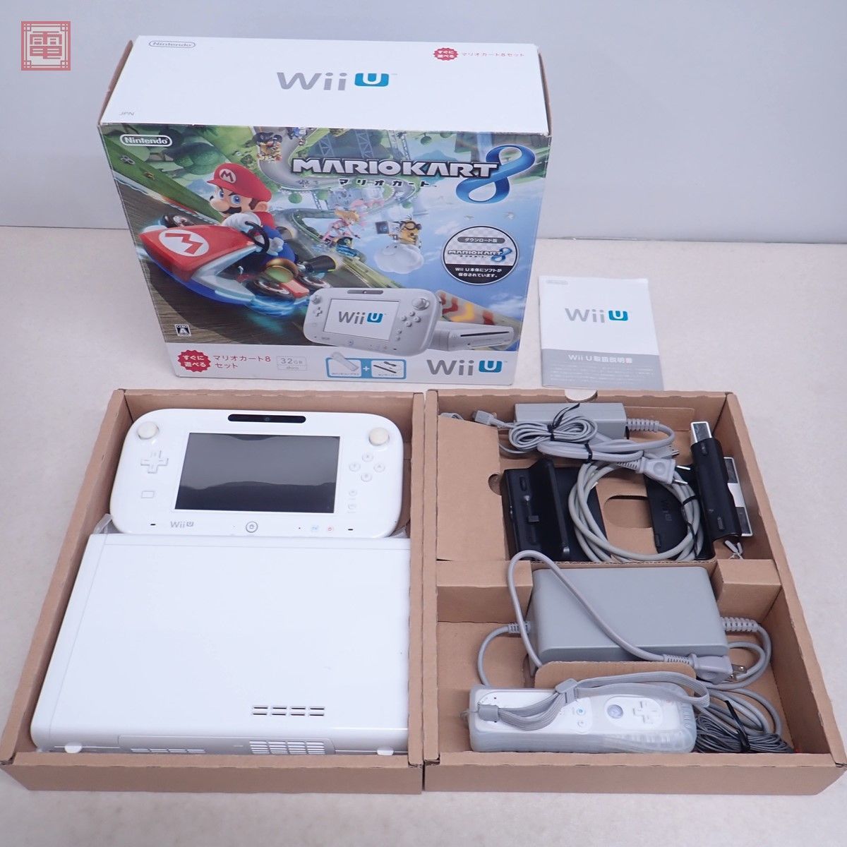 動作品 WiiU 32GB 本体 シロ 箱付 マリオカート8セット 任天堂 Nintendo【20_画像1