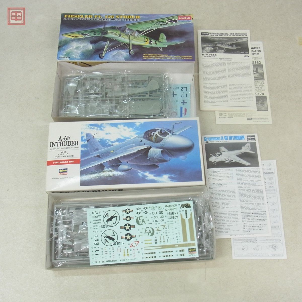 ハセガワ/フジミ他 1/72 1/48 EA-6B プラウラー ハイビジ/A-6E イントルーダー/三菱 T-2 ブルーインパルス等 計8点セット 現状品【40_画像4