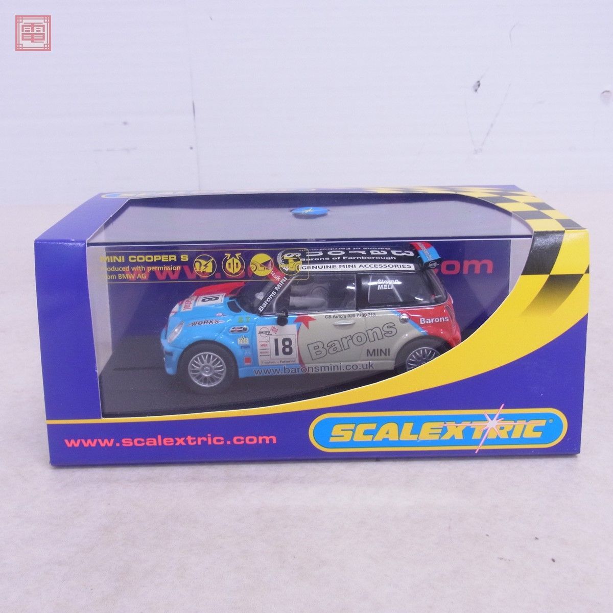 スケーレックストリック 1/32 ミニクーパー S Barons #18 C2733 TRUXMORE スロットカー SCALEXTRIC Mini Cooper 動作未確認【10_画像1