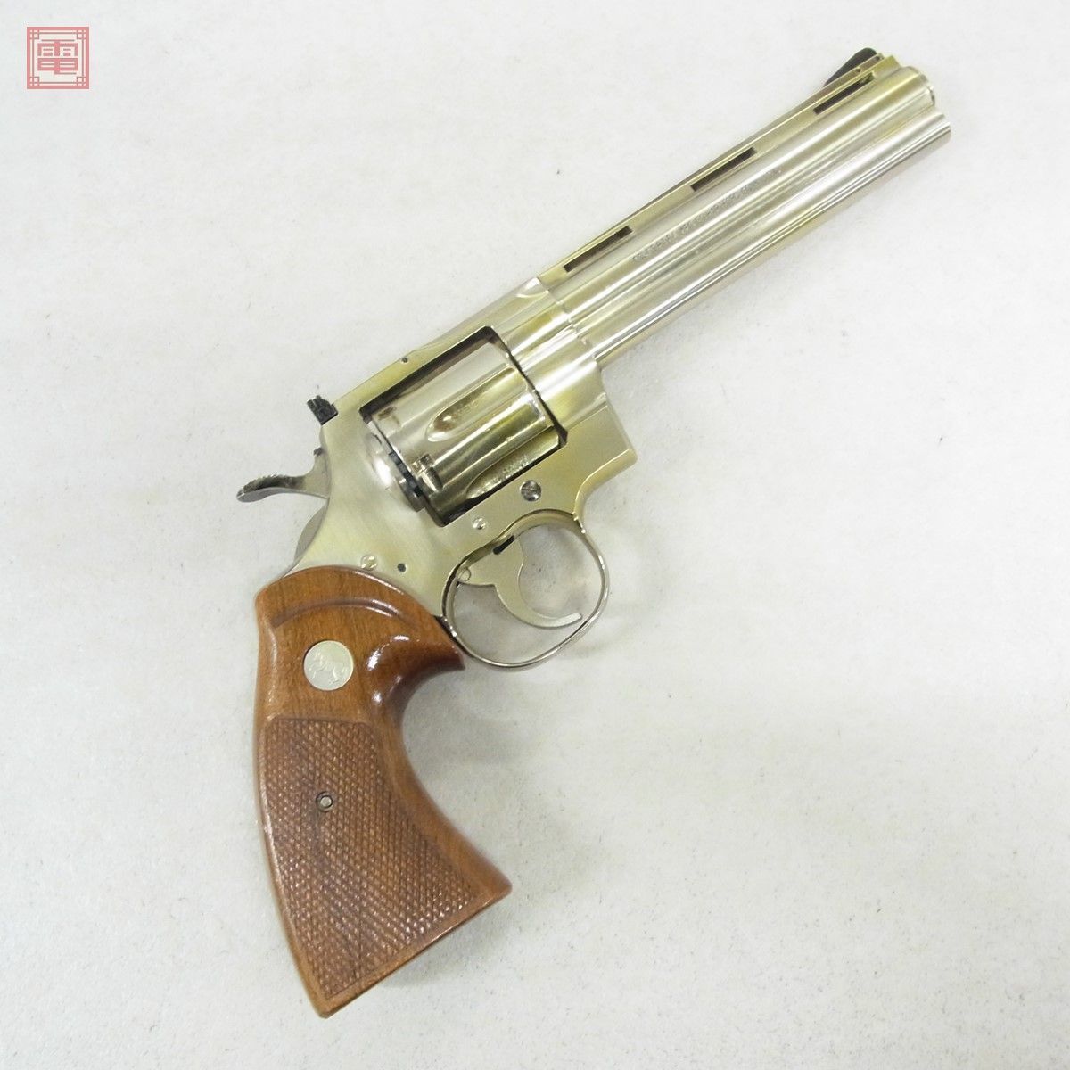 再塗装品 コクサイ 金属製モデルガン コルトパイソン 6インチ 木製グリップ COLT PYTHON SMG 現状品【20_画像3