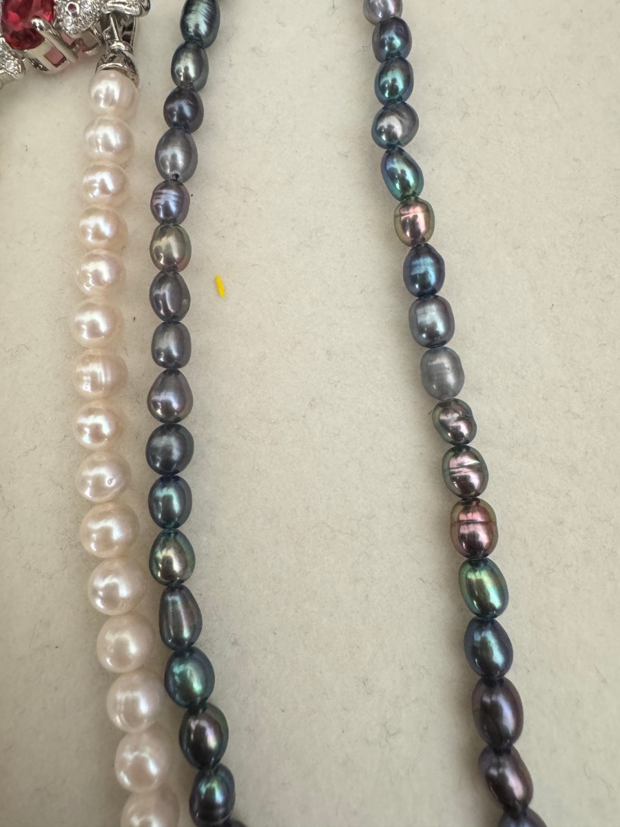 天然真珠 2点まとめ タヒチパール バロック真珠 パール ネックレス デザインアクセサリー _画像4