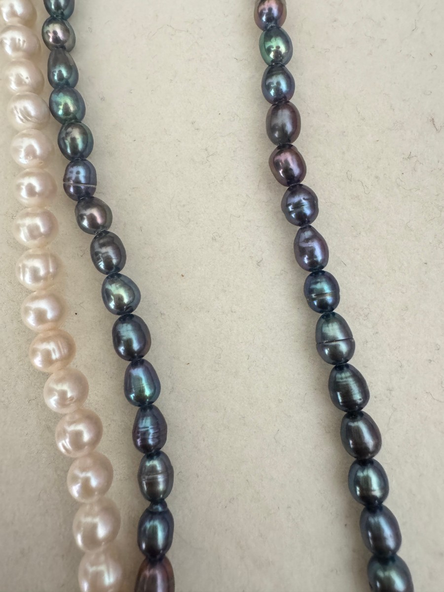 天然真珠 2点まとめ タヒチパール バロック真珠 パール ネックレス デザインアクセサリー _画像3
