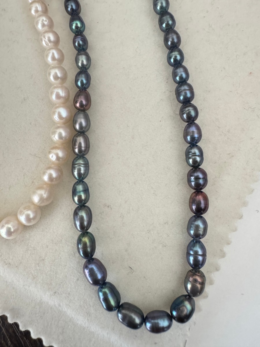 天然真珠 2点まとめ タヒチパール バロック真珠 パール ネックレス デザインアクセサリー _画像2