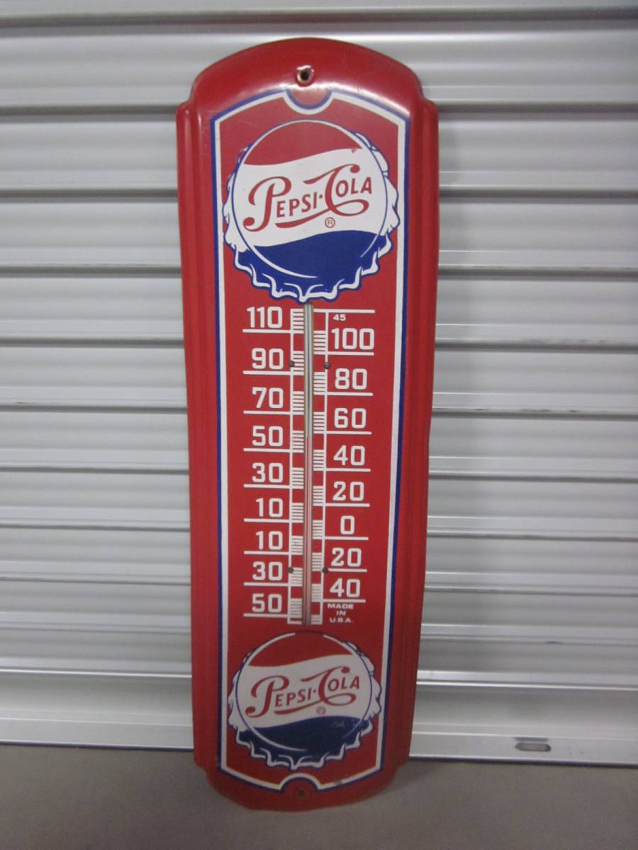 ビンテージ ペプシ　コーラ　温度計　看板　ガレージ