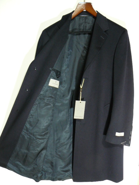 size:50R◆CANALI◆made in italy◆navy◆ウール・カシミア チェスターフィールドコート◆90%wool  10%cashmere ◆カナーリ